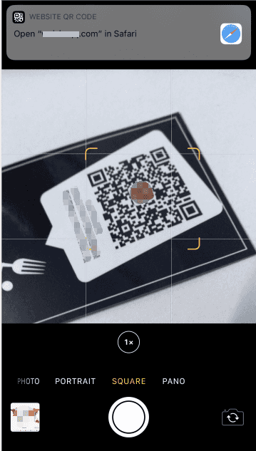 iPhone / iPad-Kamera zum Lesen des QR-Codes