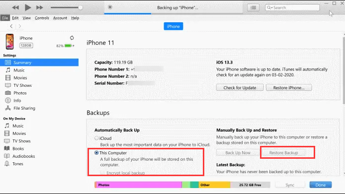 So stellen Sie gelöschte letzte Anrufe vom iPhone mit iTunes Backup wieder her