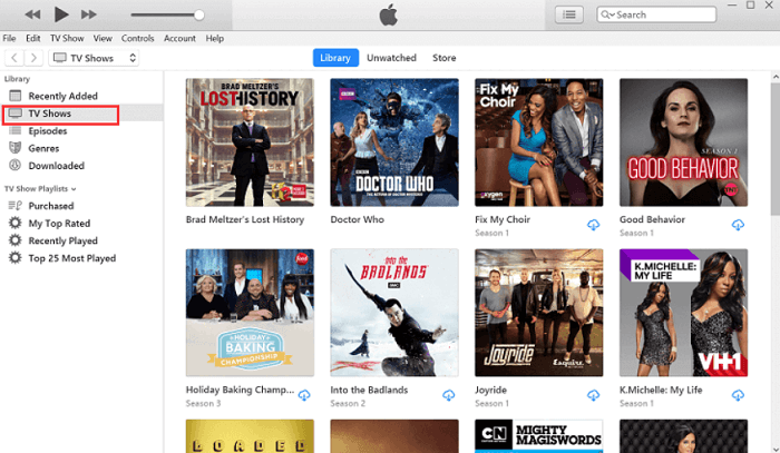 TV-Sendungen zum iTunes Store auf Mac oder Computer hinzufügen
