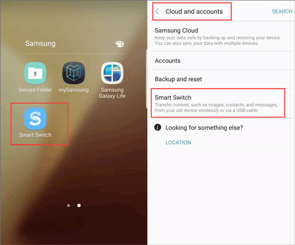 Starten Sie die Smart Switch-App auf Ihren beiden Samsung-Geräten