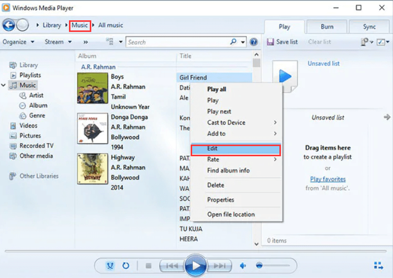 Bearbeiten Sie MP3 Windows 10 mit Windows Media Player