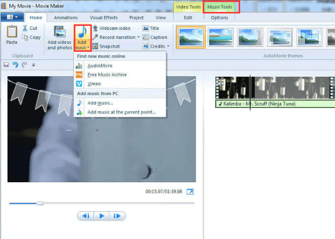 Bearbeiten Sie MP3 Windows 10 mit Windows Movie Maker