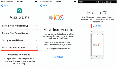 Übertragen Sie Daten von LG auf das iPhone mit der Move to iOS App