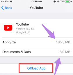 YouTube-Speicher für iOS freigeben