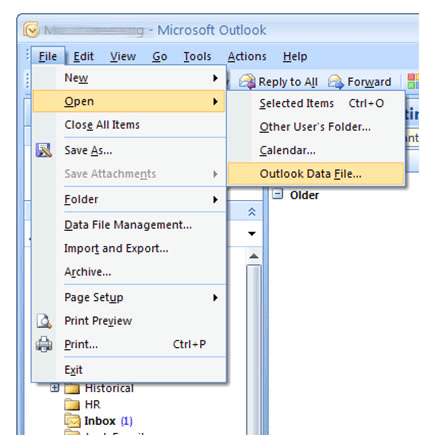 Öffnen Sie die Outlook-Datendatei, um den Fehler zu beheben