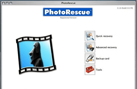 Die einfache Benutzeroberfläche von PhotoRescue