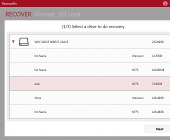Wiederherstellen von Dateien mit Transcend RecoverRx