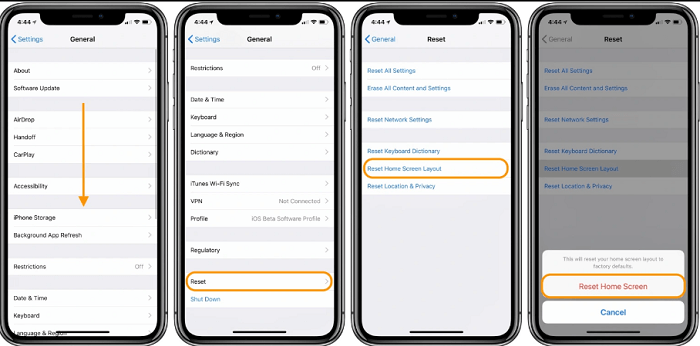 Lösen Sie Safari ist vom iPhone verschwunden, indem Sie den Startbildschirm zurücksetzen