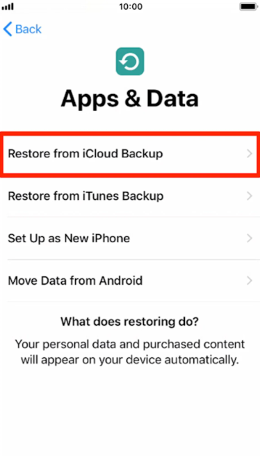 Stellen Sie iCloud Backup auf dem neuen iPhone wieder her