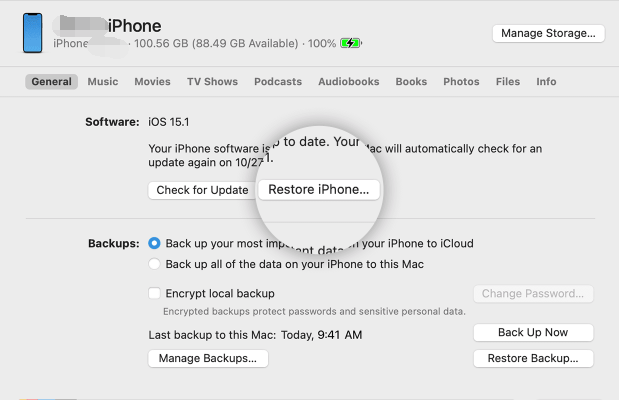 Löschen von Cydia vom iPhone über iTunes