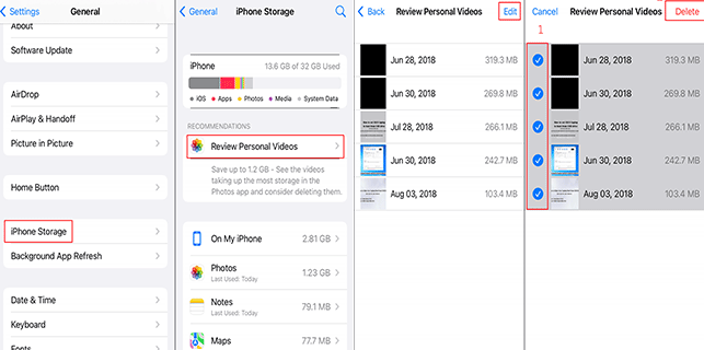 So löschen Sie große Videos auf Ihrem iPhone mit der Einstellungs-App