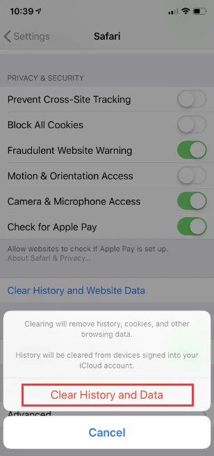 Löschen von Cookies auf dem iPod Touch über Safari
