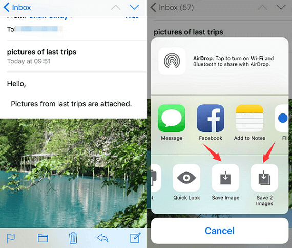 Übertragen Sie Fotos per E-Mail von iPhoto auf das iPhone