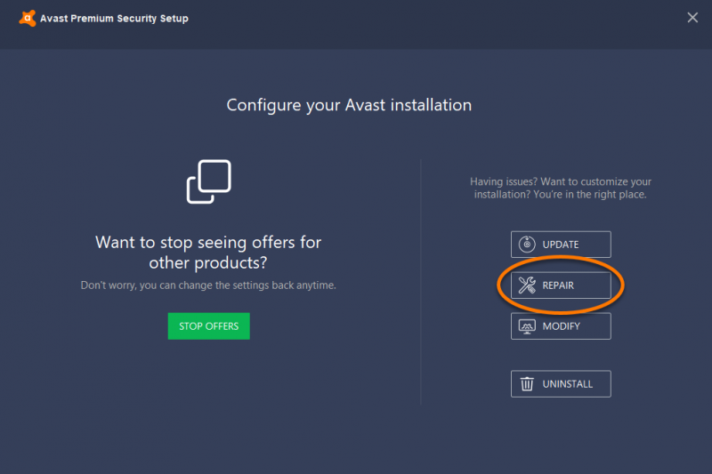 Beheben Sie Avast kann Dateifehler nicht wiederherstellen, indem Sie Avast Antivirus reparieren
