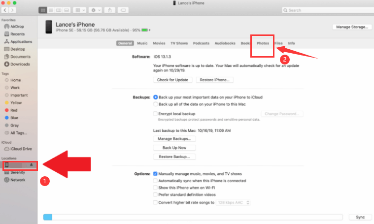 Synchronisieren Sie Ihr iPad mit iTunes oder Finder, wenn Sie keine Fotos vom iPad löschen können