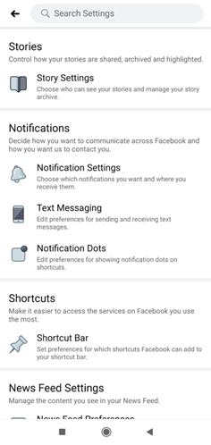 Deaktivieren Sie bestimmte Facebook-Benachrichtigungen für Android