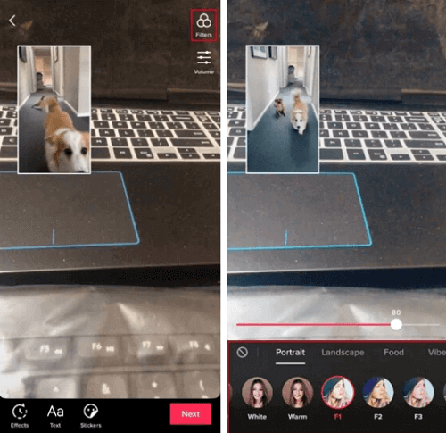 So wenden Sie Filter auf Reaktionsvideos auf Tiktok an