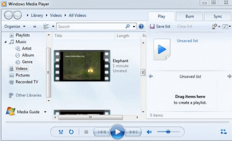 FLV-Videokonverter: Windows Media Player