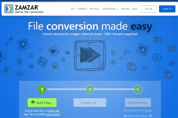 Konvertieren Sie ACVHD-Videos mit ZamZar Converter