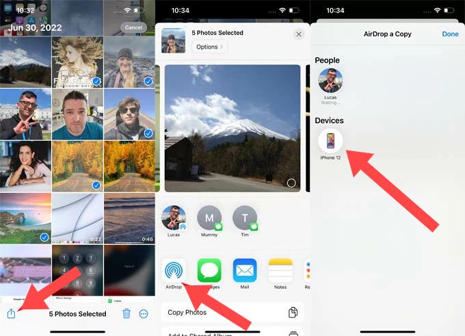 Fotos per AirDrop übertragen
