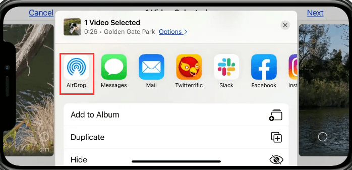 Importieren Sie Videos vom iPhone auf den Mac über AirDrop