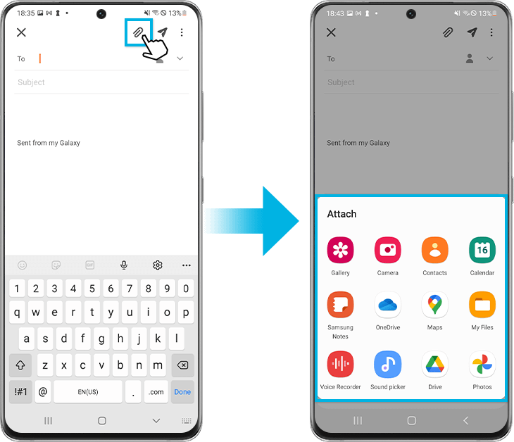 Übertragen Sie Daten per E-Mail von Samsung zu Samsung
