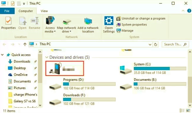 Übertragen Sie Fotos von einem Samsung-Telefon auf einen Computer über ein USB-Kabel