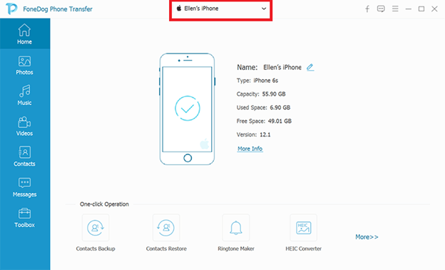 Verbinden Sie das iPhone mit dem Mac, indem Sie FoneDog Phone Transfer verwenden