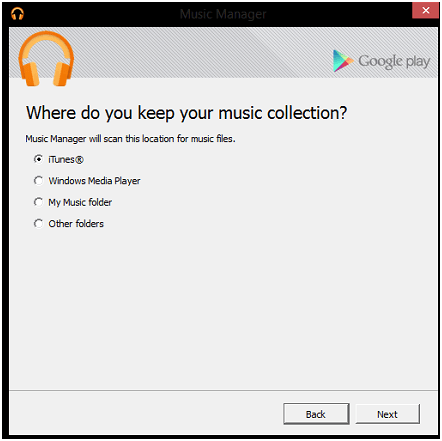 Wählen Sie iTunes als Quelle und klicken Sie dann auf die Schaltfläche „Weiter“.