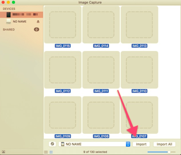 Übertragen Sie Fotos vom iPhone auf die Festplatte mit dem Mac