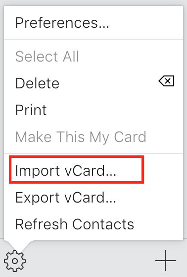 Vcard importieren