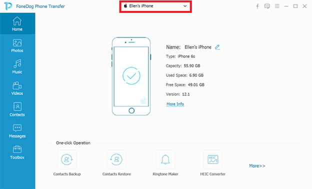 Starten Sie die FoneDog Phone Transfer App