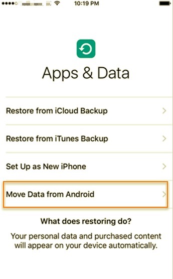 Verwenden Sie Move to iOS App, um HTC-Kontakte auf das iPhone zu übertragen
