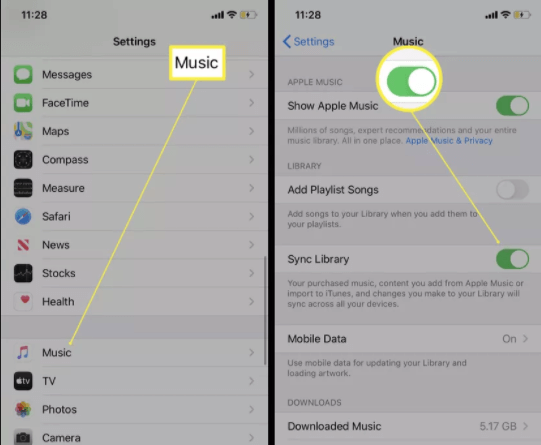 Übertragen Sie Musik vom iPhone auf das iPhone mit Apple Music