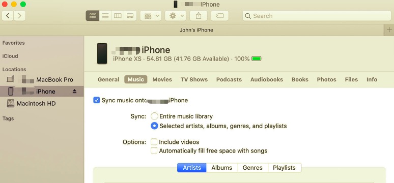 Synchronisieren Sie Musik zwischen Mac und iPhone mit Finder