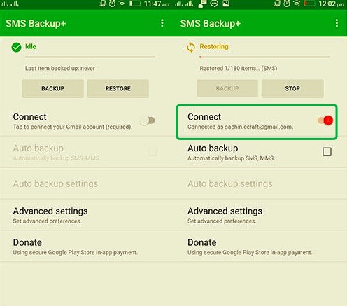Übertragen Sie Nachrichten von Android auf Android mit SMS Backup+