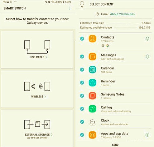 Übertragen Sie Textnachrichten von Android auf Android mit Smart Switch