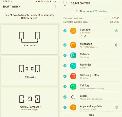 Übertragen Sie Textnachrichten von Android auf Android mit Smart Switch