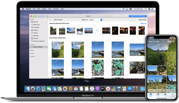 Übertragen Sie iPhone-Fotos mit der Fotos-App auf den Mac