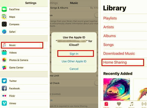 Übertragen Sie Musik vom iPhone auf das iPhone mit Home Sharing