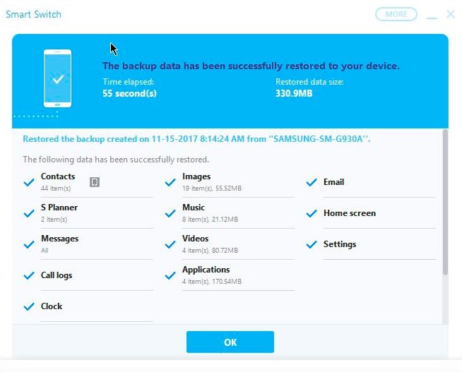 Übertragen Sie Fotos von einem Samsung-Telefon auf einen Computer mit Smart Switch