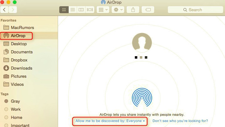 Schalten Sie Airdrop ein, um Videos vom iPhone auf den Mac zu übertragen