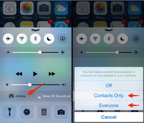 Verwenden von AirDrop zum Senden großer Videos vom iPhone