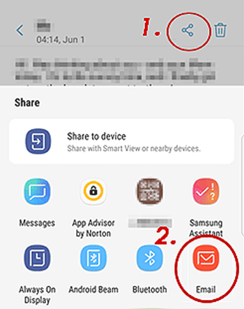 Übertragen von Daten von Samsung zu Samsung per E-Mail