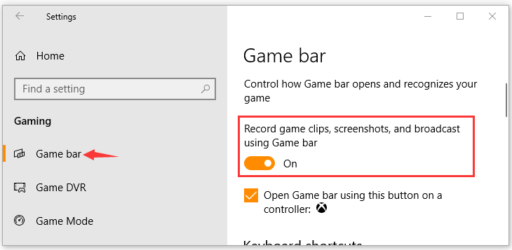 Aktivieren Sie die Xbox Game Bar, um das Problem mit der nicht funktionierenden Funktion zu beheben