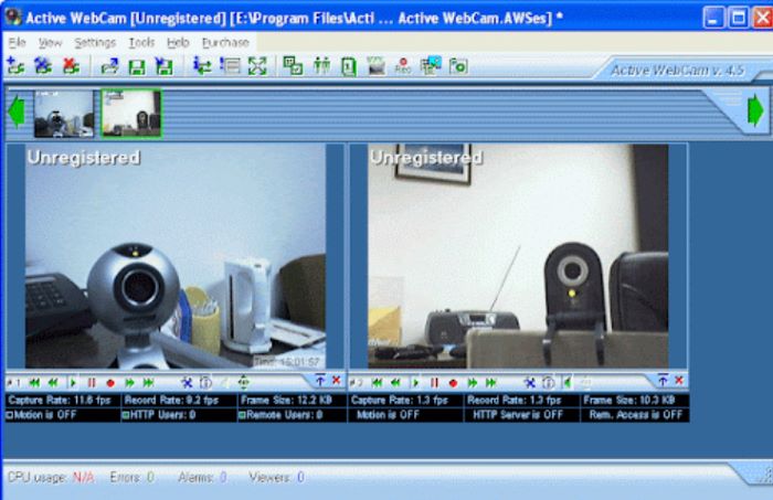 Aktive Webcam-Aufzeichnungssoftware für Windows 10