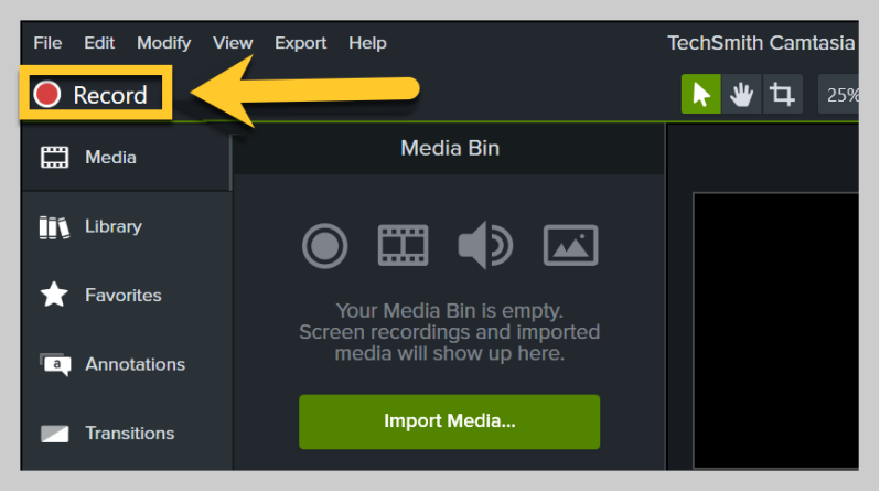 Nehmen Sie Spektrum ohne DVR mit Camtasia auf