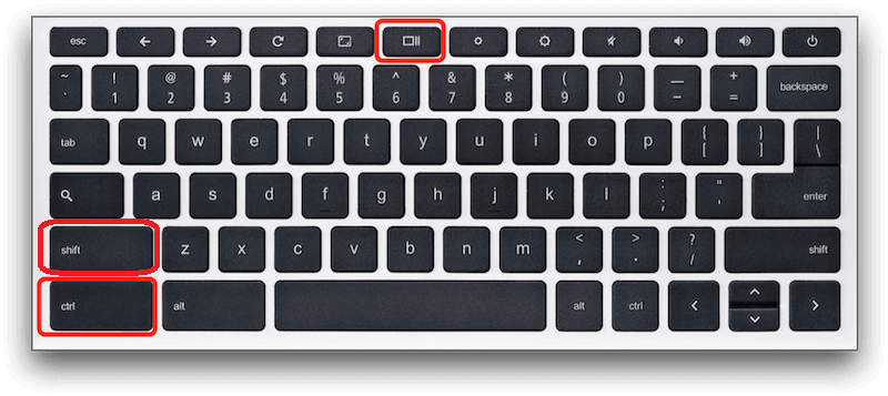 Bildschirmaufnahme auf Chromebook mithilfe von Tastaturtasten