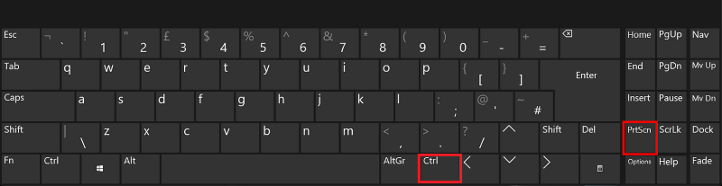 Verwenden Sie Strg+Drucken, um einen Screenshot zu erstellen