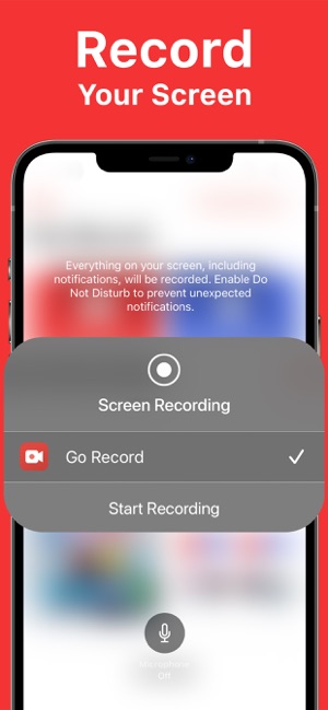 Bildschirmaufnahme mit Ton auf dem iPhone über die Go Record App